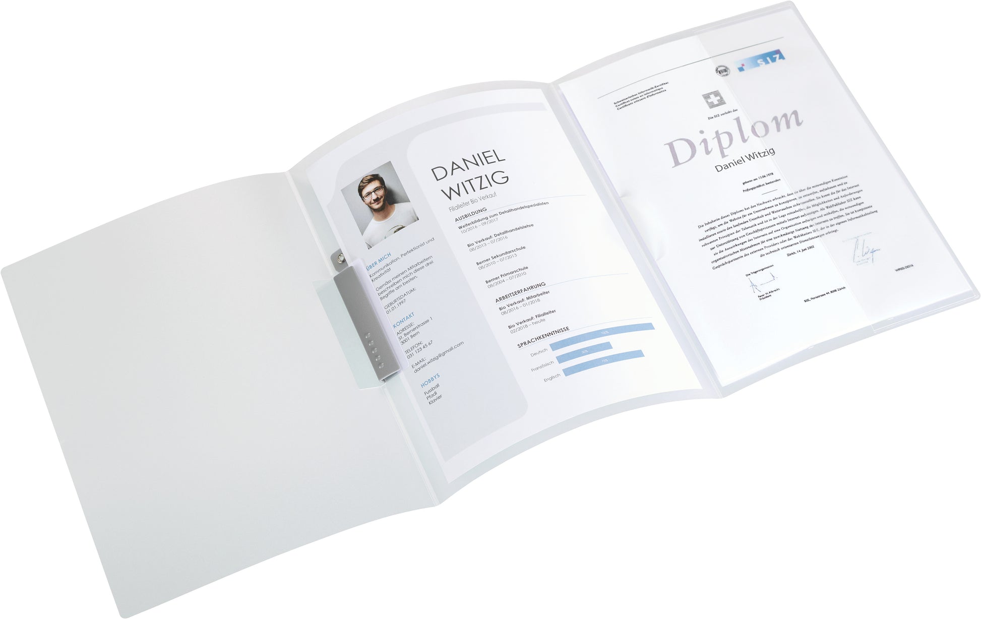 KOLMA Bewerbungsmappe Tender A4 10.015.00 transparent 3-teilig