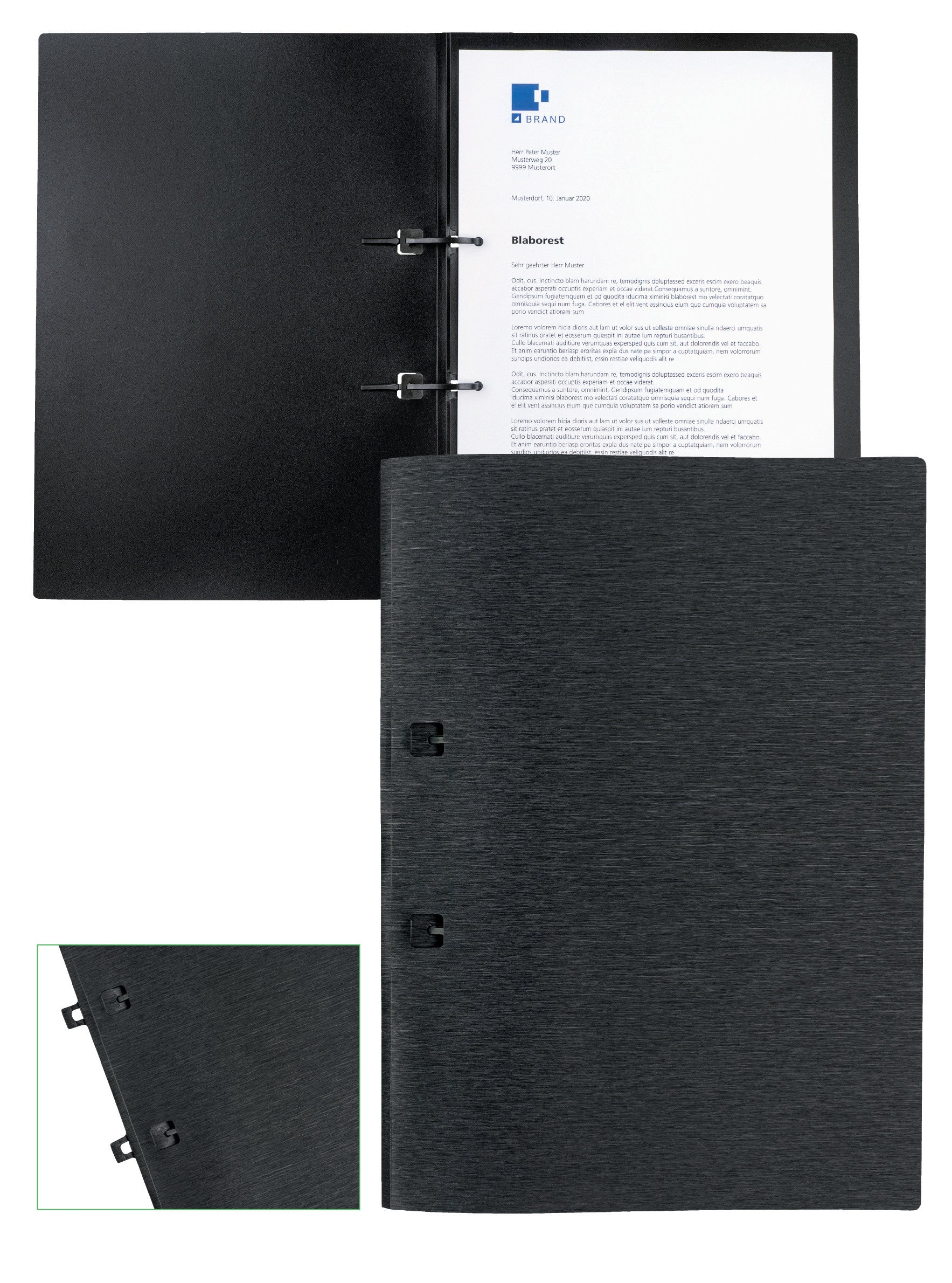 KOLMA Schnellhefter LineaVerde A4 11.051.06 schwarz, PP, Sand, recycling