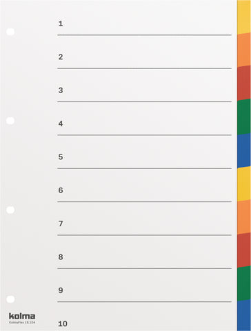KOLMA Register KolmaFlex A4 18.104.20 mehrfarbig 10-teilig