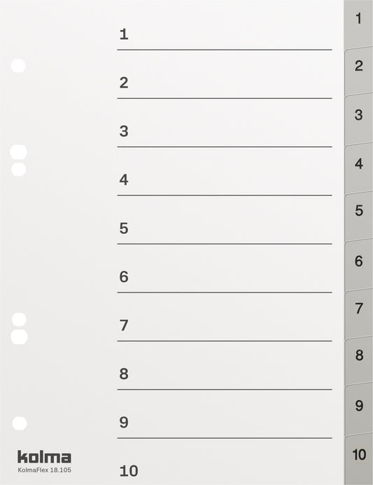 KOLMA Register KolmaFlex A5 18.105.03 grau 1-10