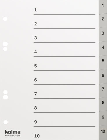 KOLMA Register KolmaFlex A5 18.105.03 grau 1-10