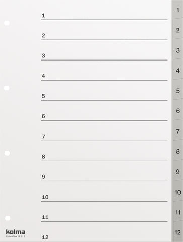 KOLMA Register KolmaFlex A4 18.112.03 grau 1-12