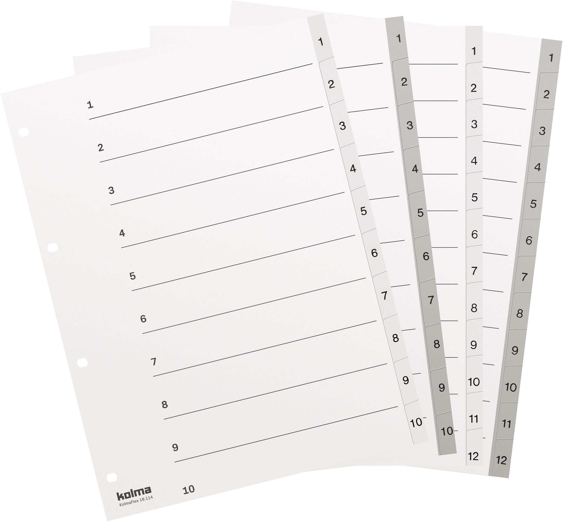 KOLMA Register KolmaFlex A4 18.114.03 grau 1-10