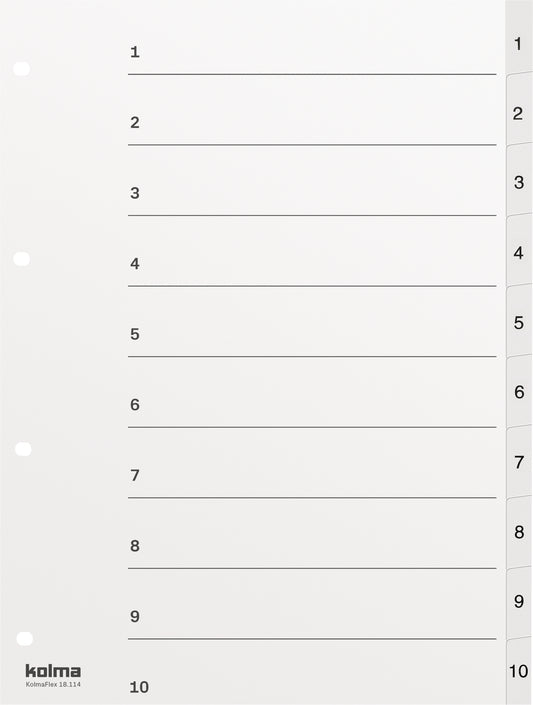 KOLMA Register KolmaFlex A4 18.114.16 weiss 1-10