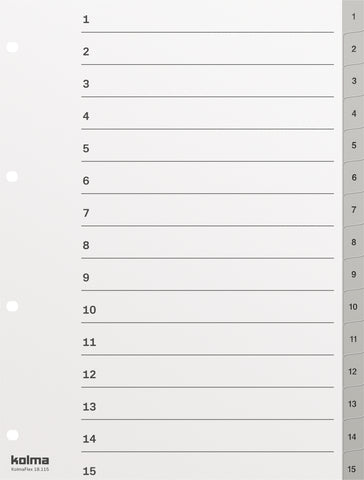 KOLMA Register KolmaFlex A4 18.115.03 grau 1-15