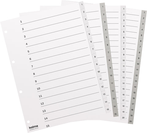 KOLMA Register KolmaFlex A4 18.115.16 weiss 1-15