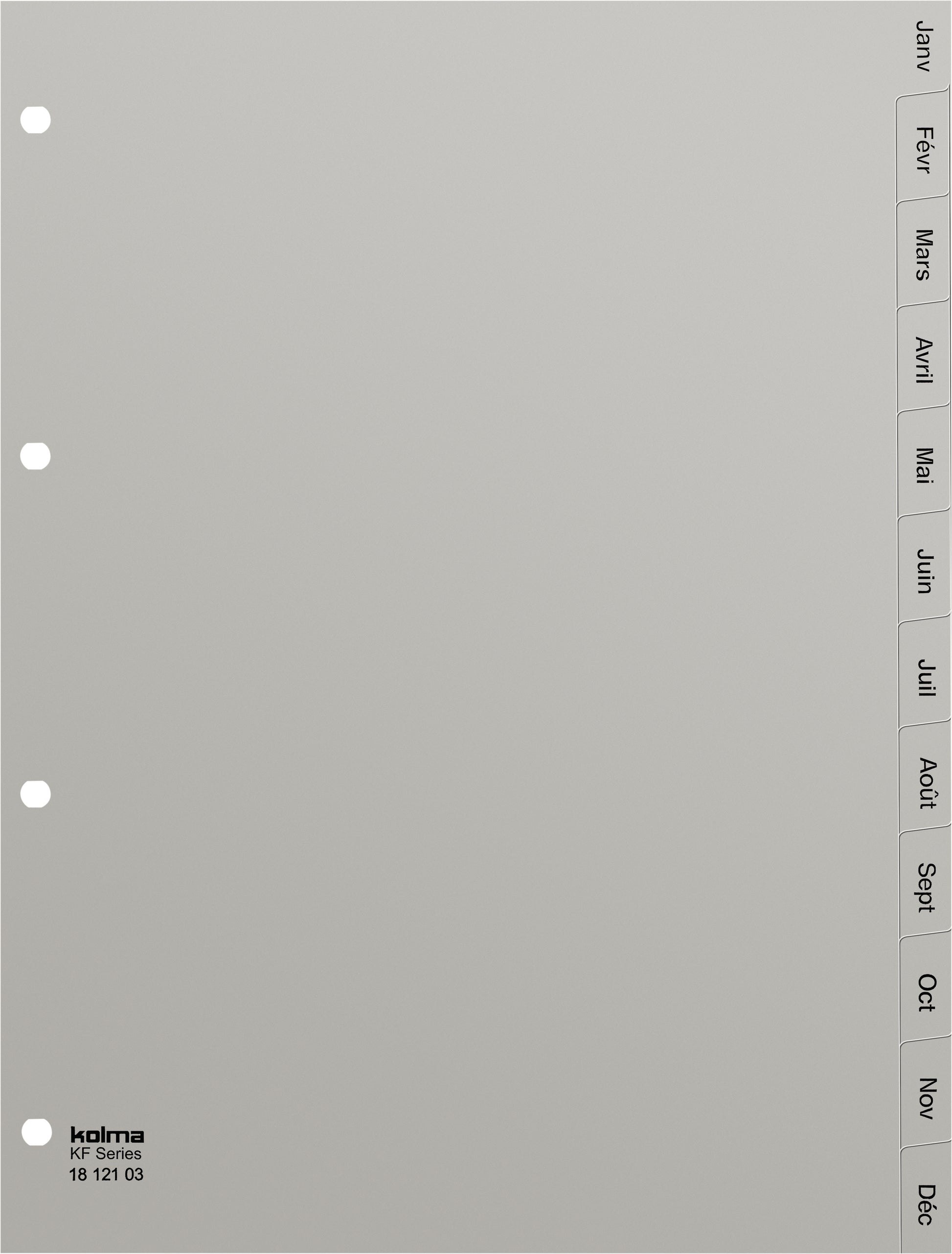 KOLMA Register KolmaFlex A4 18.121.03 grau Jan-Déc FR