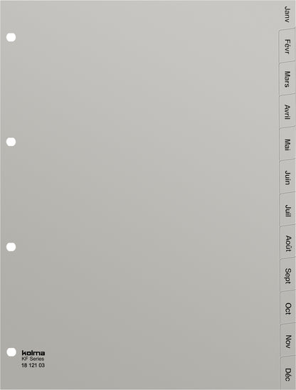 KOLMA Register KolmaFlex A4 18.121.03 grau Jan-Déc FR