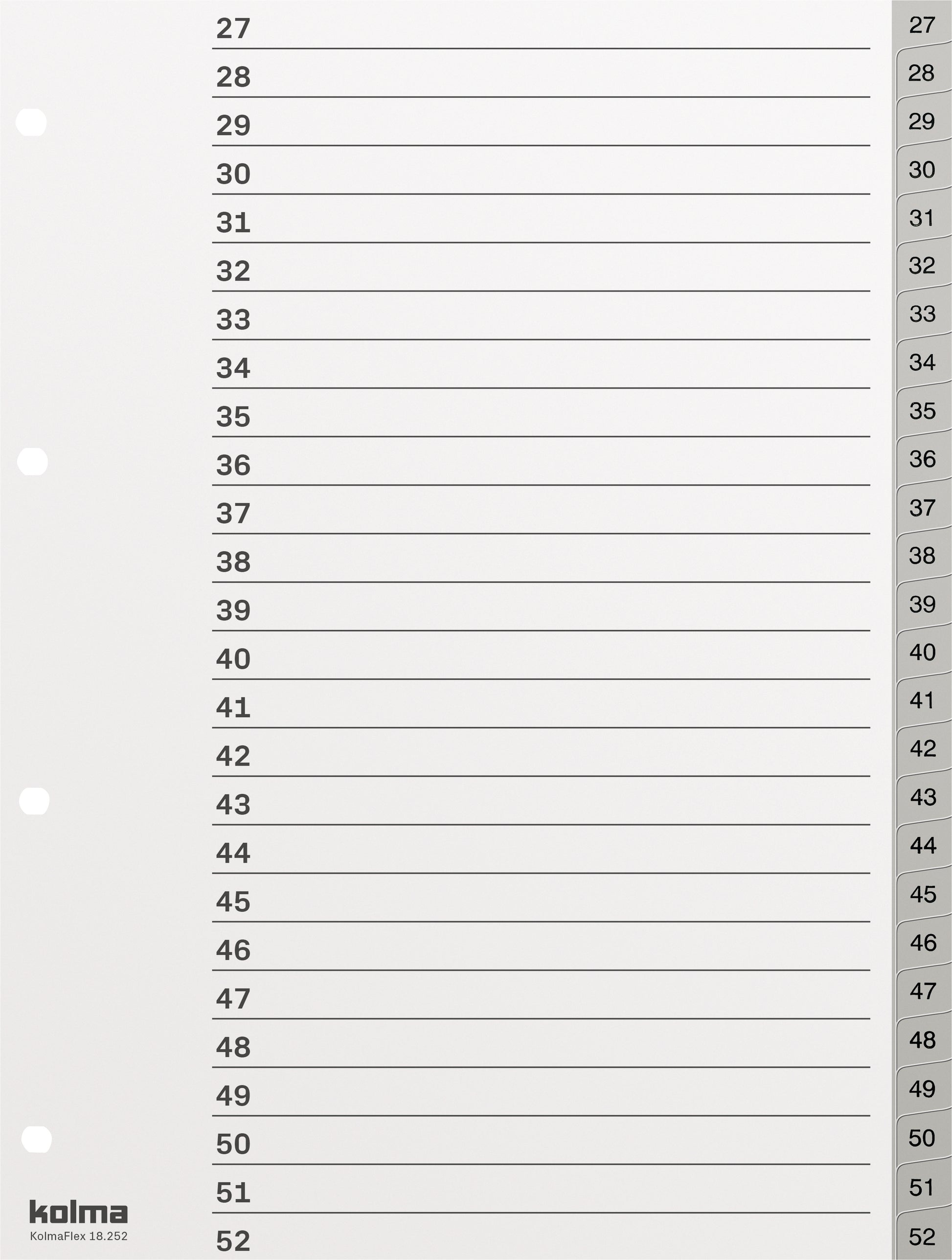 KOLMA Register KolmaFlex A4 18.252.03 grau 1-52