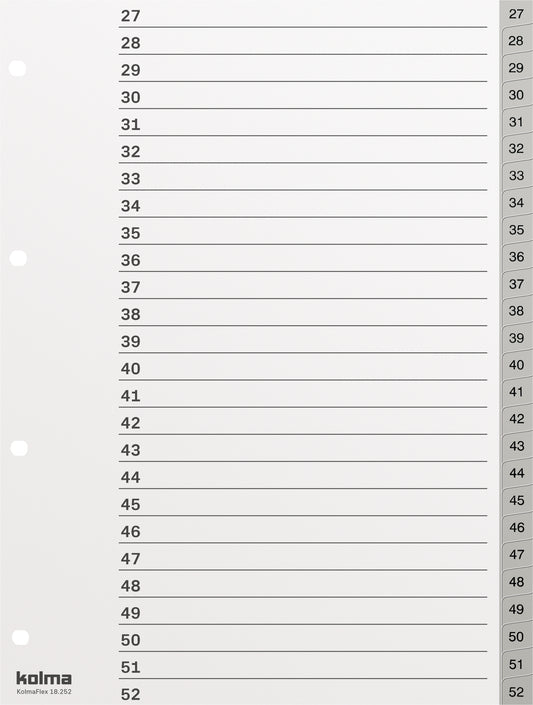 KOLMA Register KolmaFlex A4 18.252.03 grau 1-52
