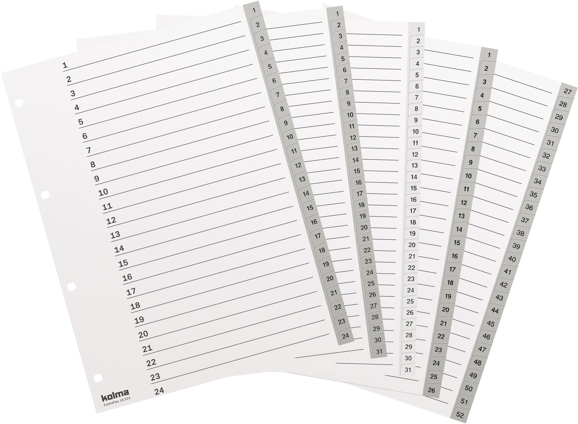 KOLMA Register KolmaFlex A4 18.314.03 grau 1-31
