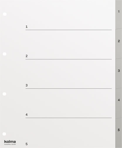 KOLMA Register KolmaFlex A4+ 18.405.03 grau 1-5