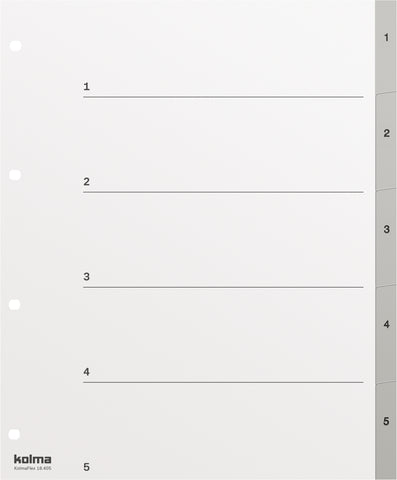 KOLMA Register KolmaFlex A4+ 18.405.03 grau 1-5