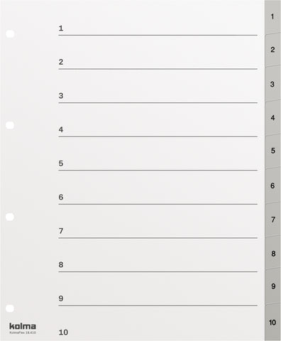 KOLMA Register KolmaFlex A4+ 18.410.03 grau 1-10