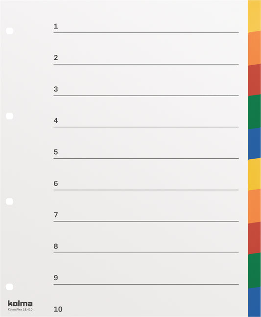 KOLMA Register KolmaFlex A4 XL 18.412.20 mehrfarbig 10-teilig