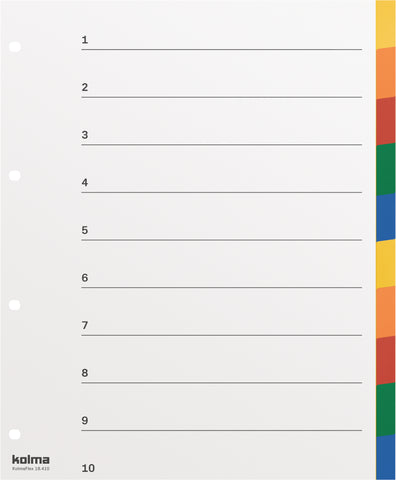 KOLMA Register KolmaFlex A4 XL 18.412.20 mehrfarbig 10-teilig