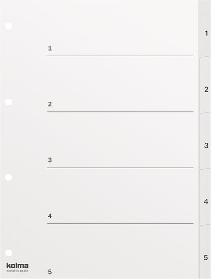 KOLMA Register KolmaFlex A4 18.554.16 weiss 1-5