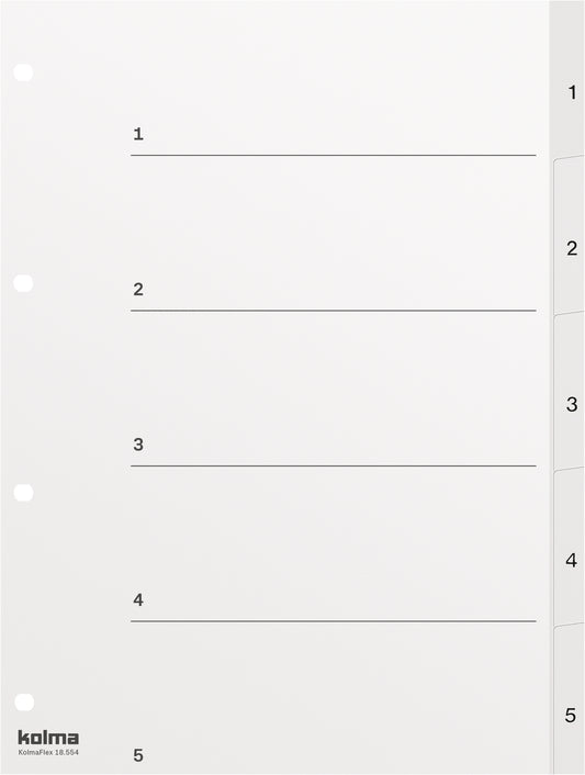KOLMA Register KolmaFlex A4 18.554.16 weiss 1-5