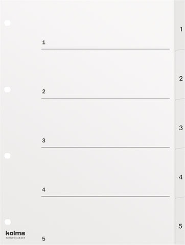 KOLMA Register KolmaFlex A4 18.554.16 weiss 1-5
