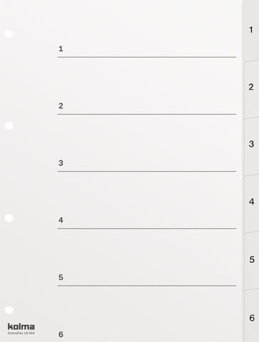KOLMA Register KolmaFlex A4 18.564.16 weiss 1-6