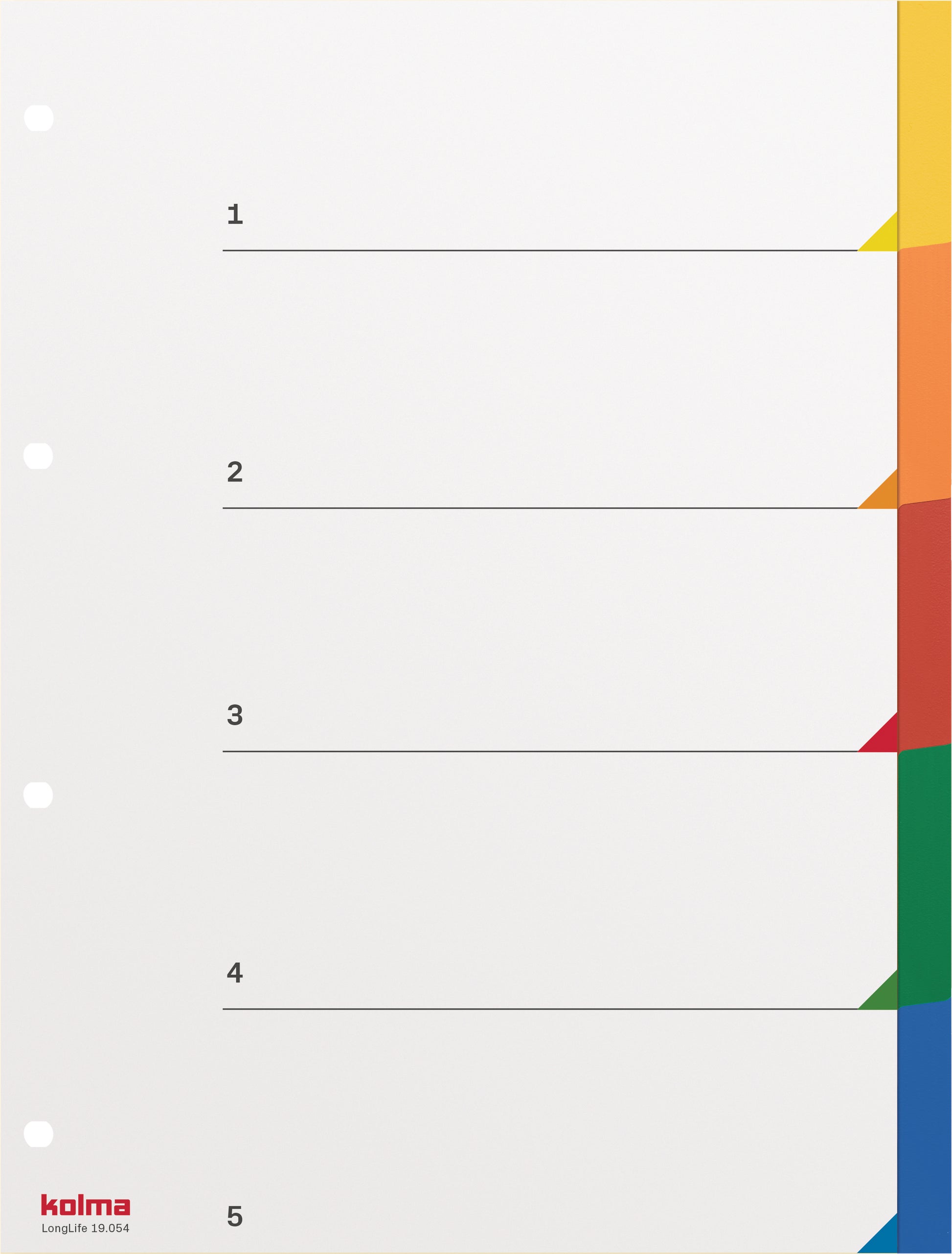 KOLMA Register LongLife A4 19.054.20 mehrfarbig 5-teilig