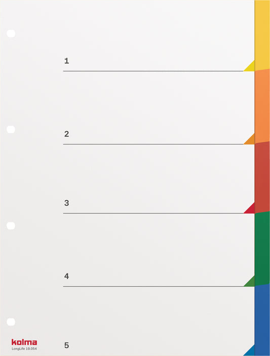 KOLMA Register LongLife A4 19.054.20 mehrfarbig 5-teilig