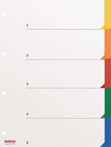 KOLMA Register LongLife A4 19.054.20 mehrfarbig 5-teilig