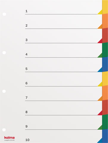 KOLMA Register LongLife A4 19.104.20 mehrfarbig 10-teilig