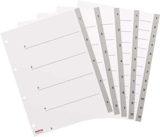 KOLMA Register LongLife A4 19.112.03 grau 1-12