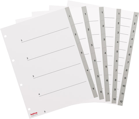 KOLMA Register LongLife A4 19.112.03 grau 1-12