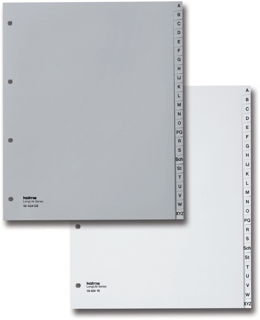 KOLMA Register LongLife A4+ 19.424.03 grau A-Z 24-teilig