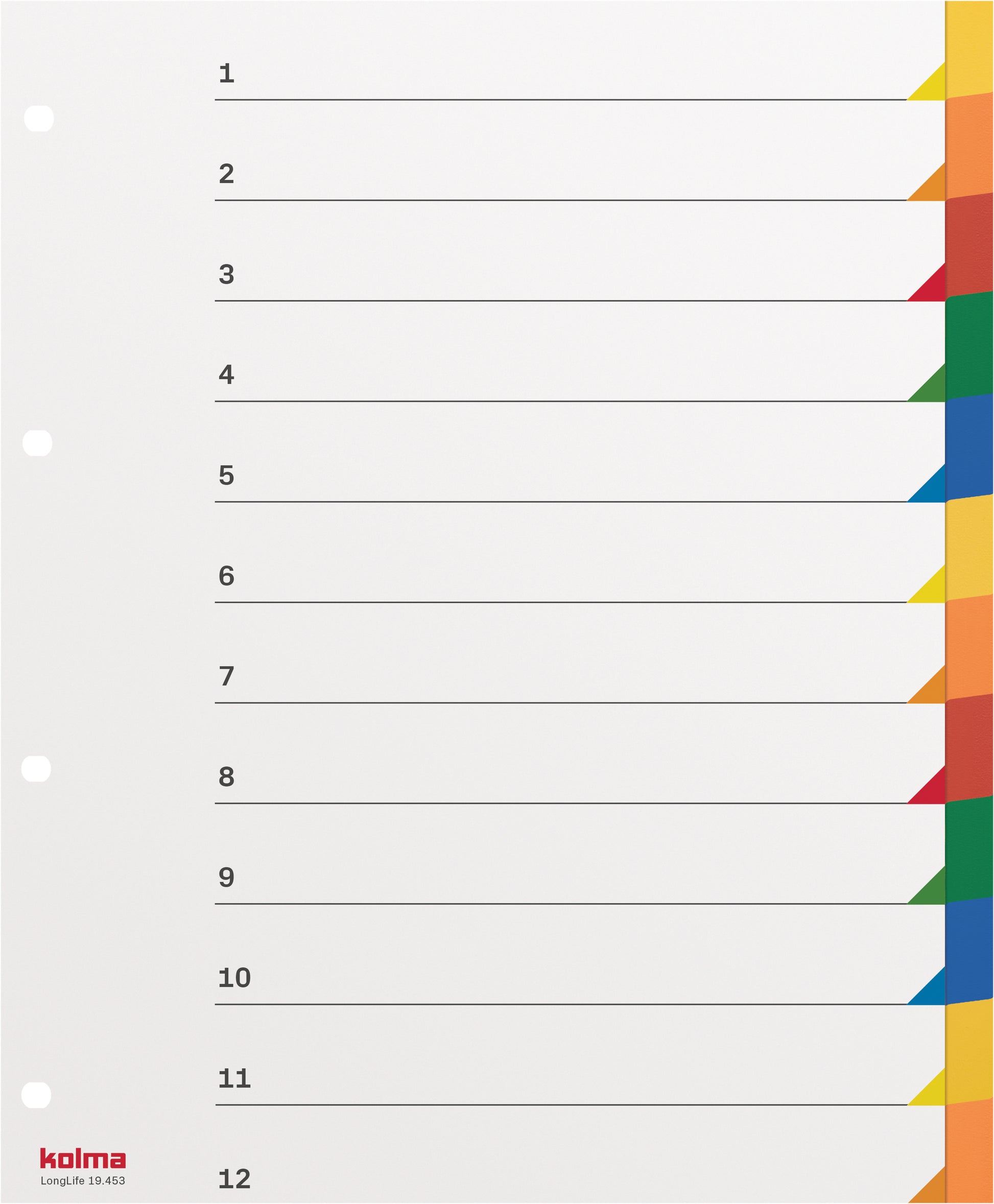 KOLMA Register LongLife A4+ 19.453.20 mehrfarbig 12-teilig