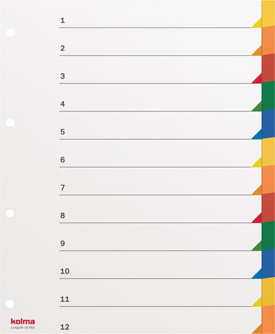 KOLMA Register LongLife A4+ 19.453.20 mehrfarbig 12-teilig