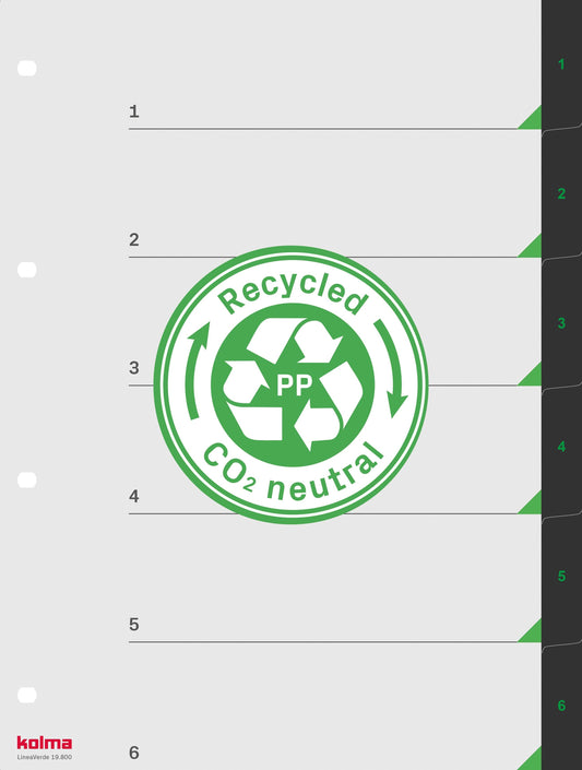 KOLMA Register LineaVerde A4 19.800.06 schwarz 1-6