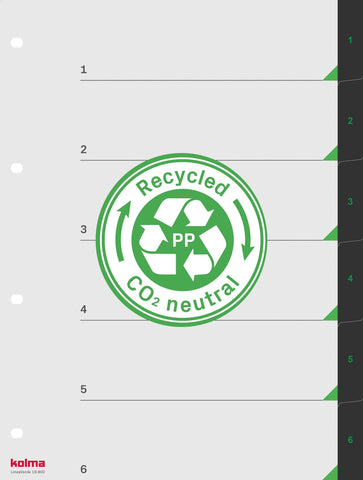 KOLMA Register LineaVerde A4 19.800.06 schwarz 1-6