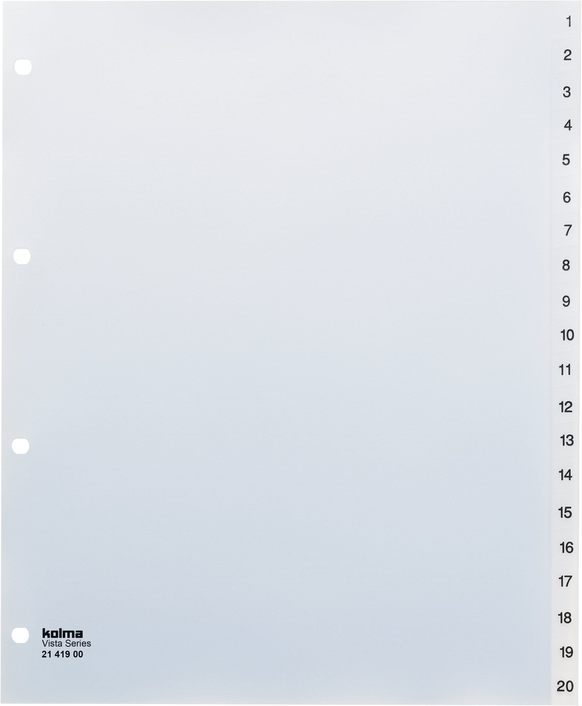 KOLMA Register Vista A4+ 21.419.00 transparent 1-20