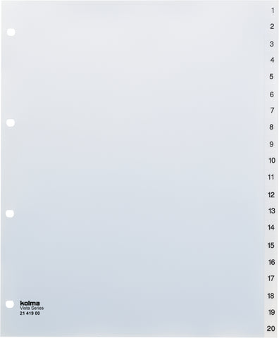 KOLMA Register Vista A4+ 21.419.00 transparent 1-20