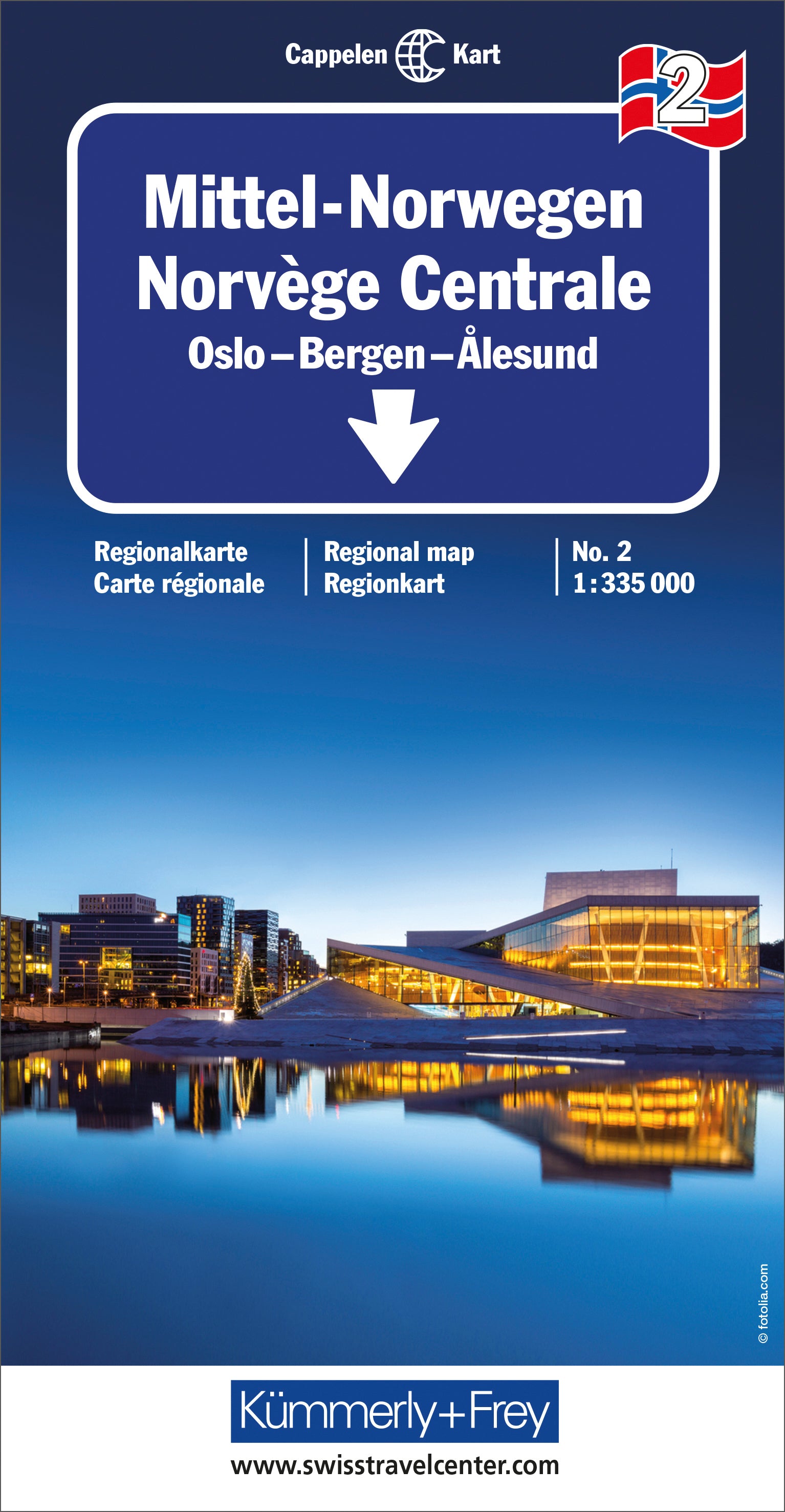 KÜMMERLY+FREY Strassenkarte 3-259-01822- Norwegen Nr. 02 1:335 000