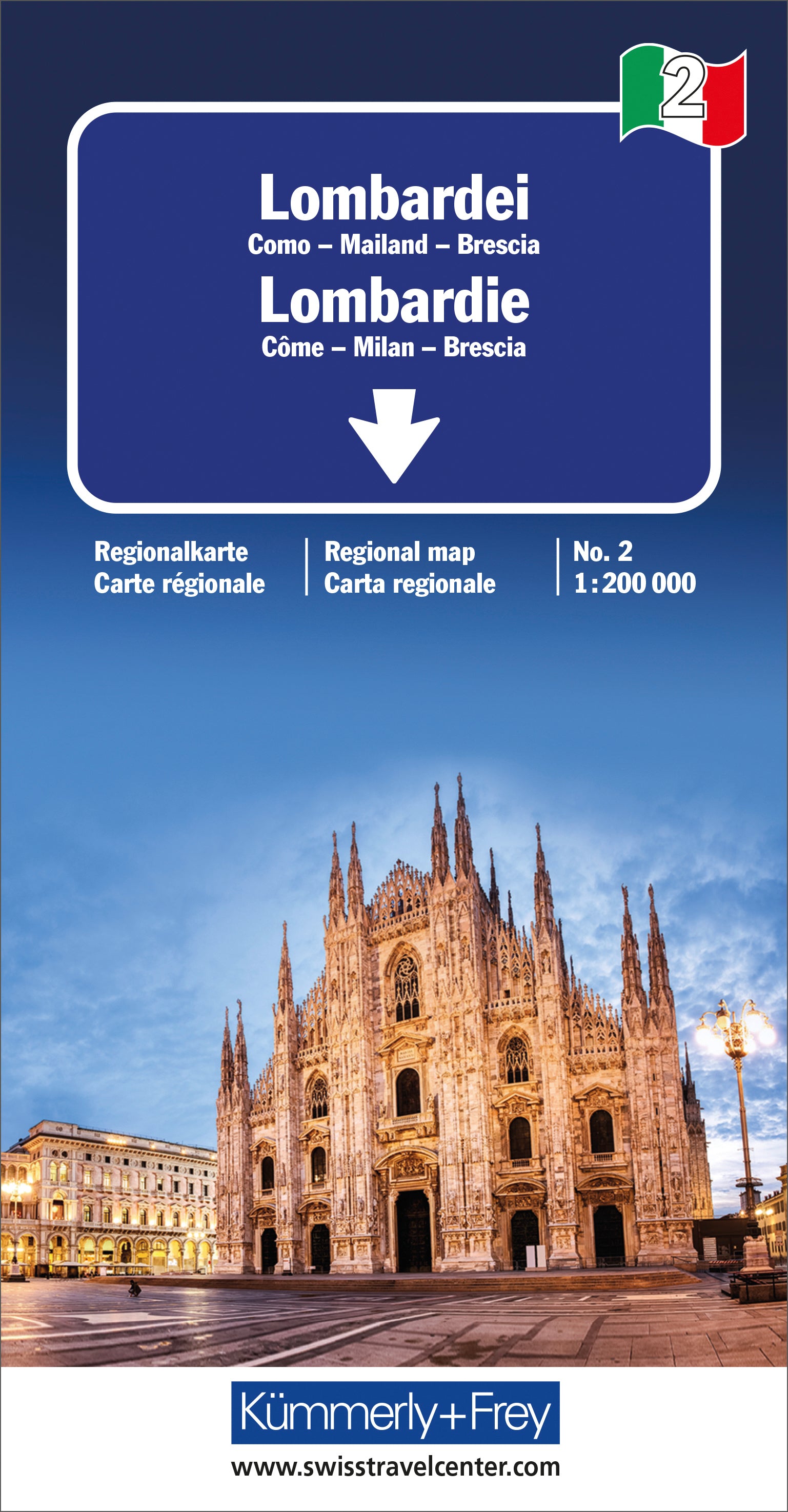 KÜMMERLY+FREY Strassenkarte 325901472 Lombardei 1:200'000