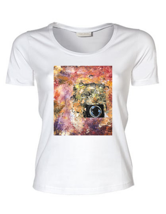Camera cache - Stretch-T-Shirt für Damen - Damen T-Shirt bedrucken