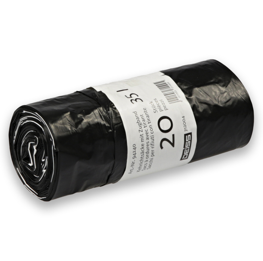 Sacos de lixo de 35 litros com cordão (rolos de 20 sacos)