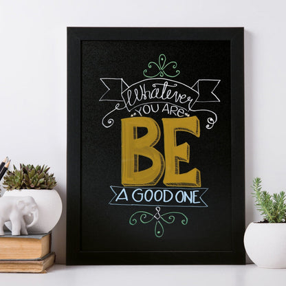 Securit® Wandkreidetafel Budget – Holzrahmen Schwarz, 30x40cm