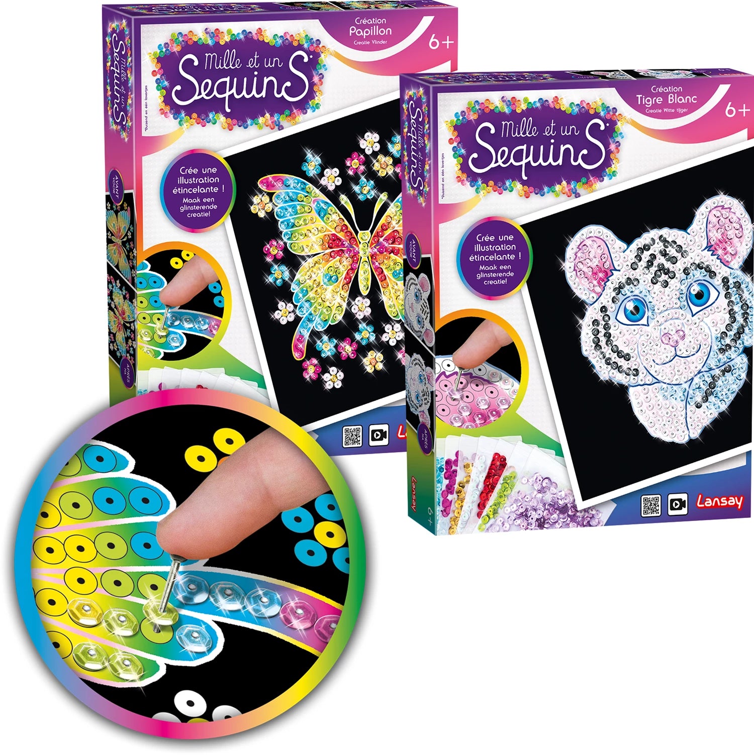 1001 SEQUINS PAPILLON ET TIGRE BLANC ASSORTIS (FR)