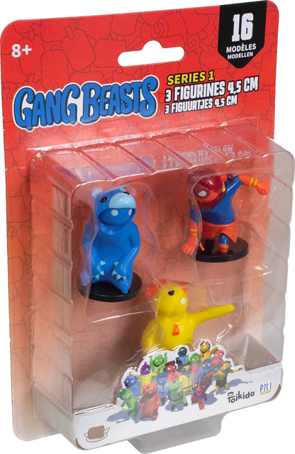 GANG BEASTS - 3 FIG. 4.5CM MODELES ASSORTIS
