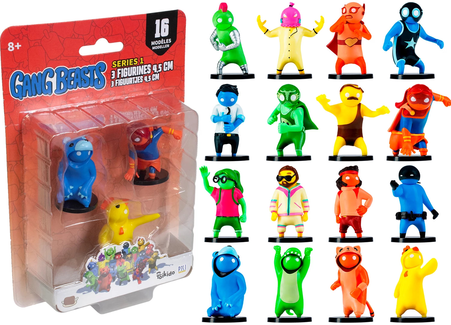 GANG BEASTS - 3 FIG. 4.5CM MODELES ASSORTIS