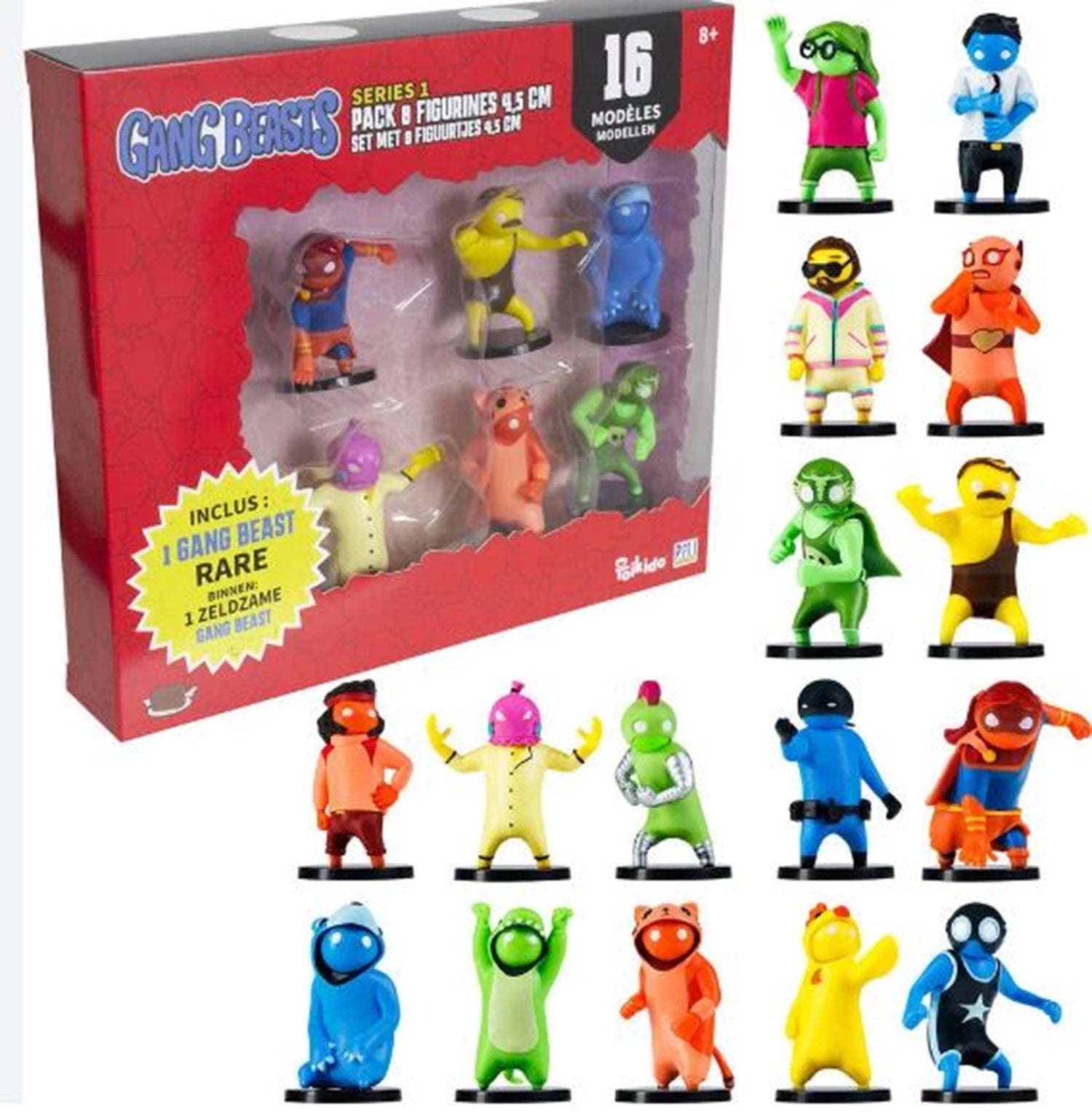 GANG BEASTS - PACK 8 FIG. 4.5CM MODELES ASSORTIS
