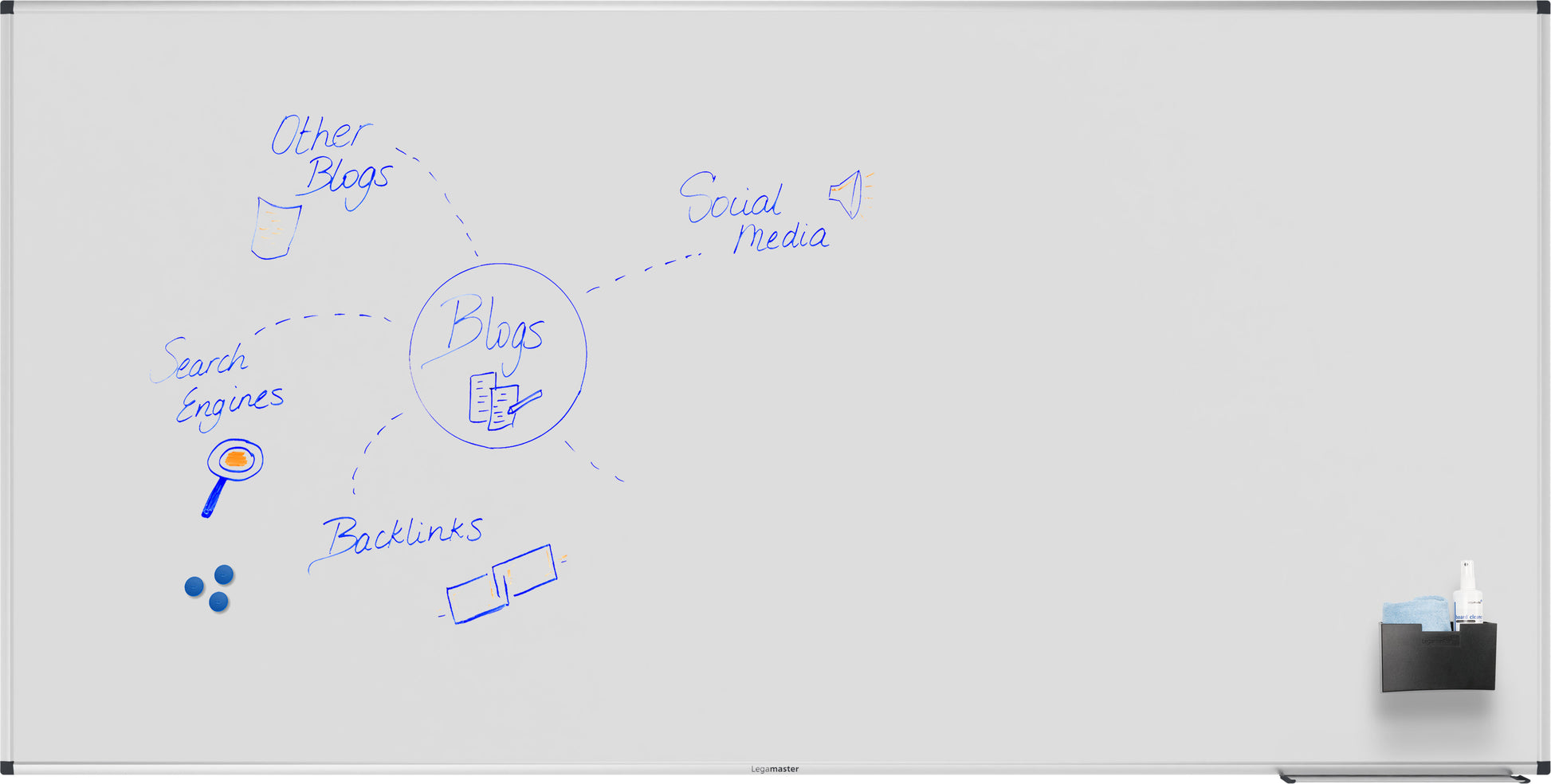 LEGAMASTER Whiteboard 90x180cm 7-108256 Unite Plus emailliert
