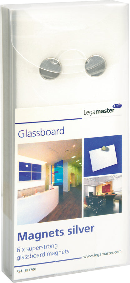 LEGAMASTER Glasboard 7-181700 Magnete silber 6 Stk.