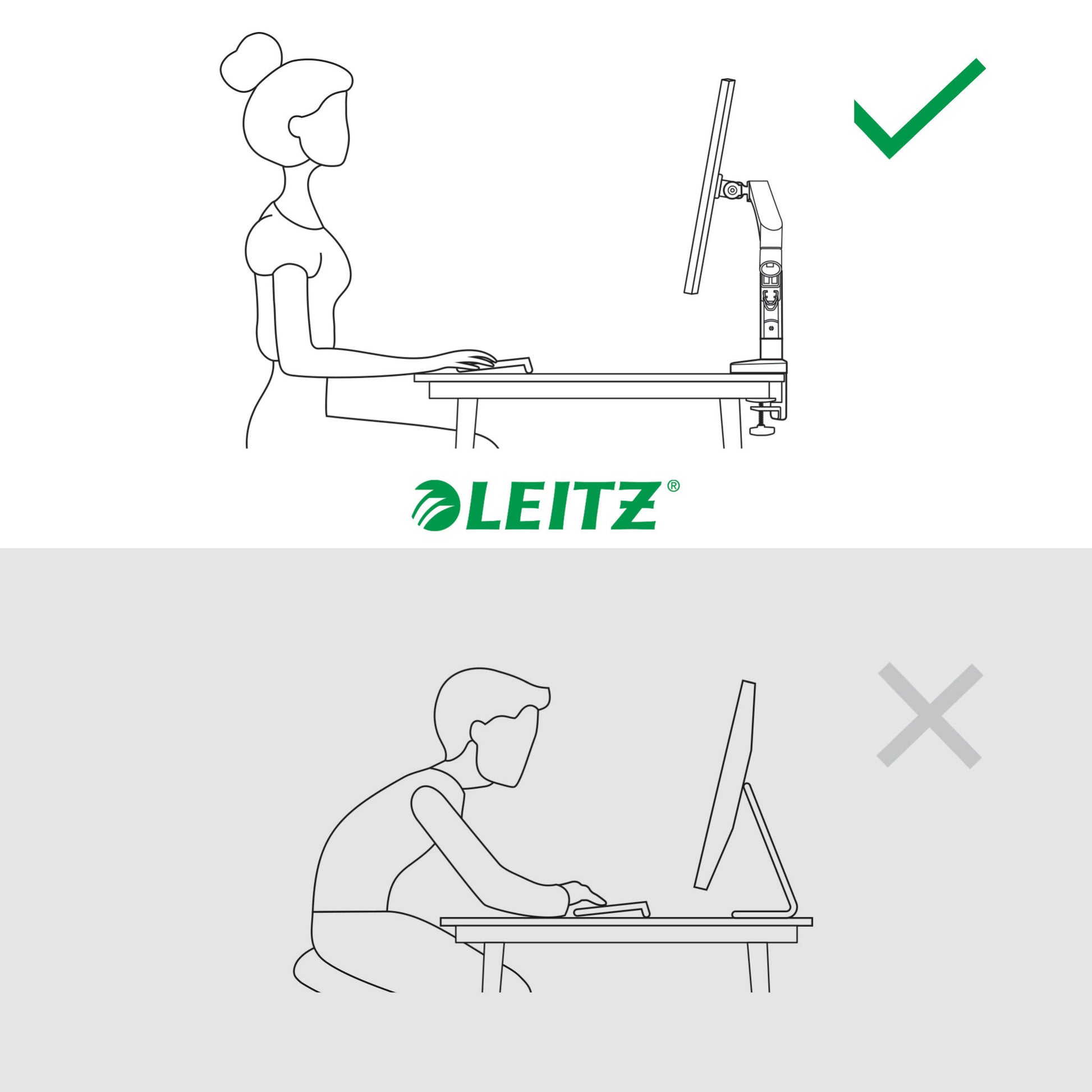 LEITZ Monitorarm ERGO 6489-00-89 grau, single