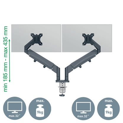 LEITZ Monitorarm ERGO 6537-00-89 grau, dual